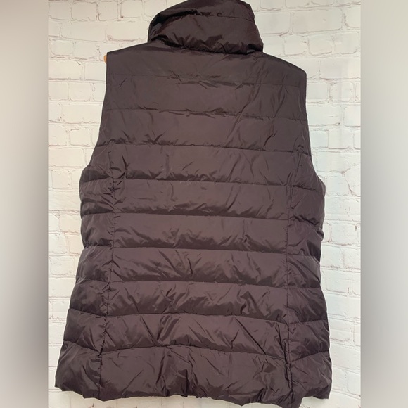RARE Eileen Fisher Burgundy Down Puffer High Collar Vest Size L - Picture 5 of 5